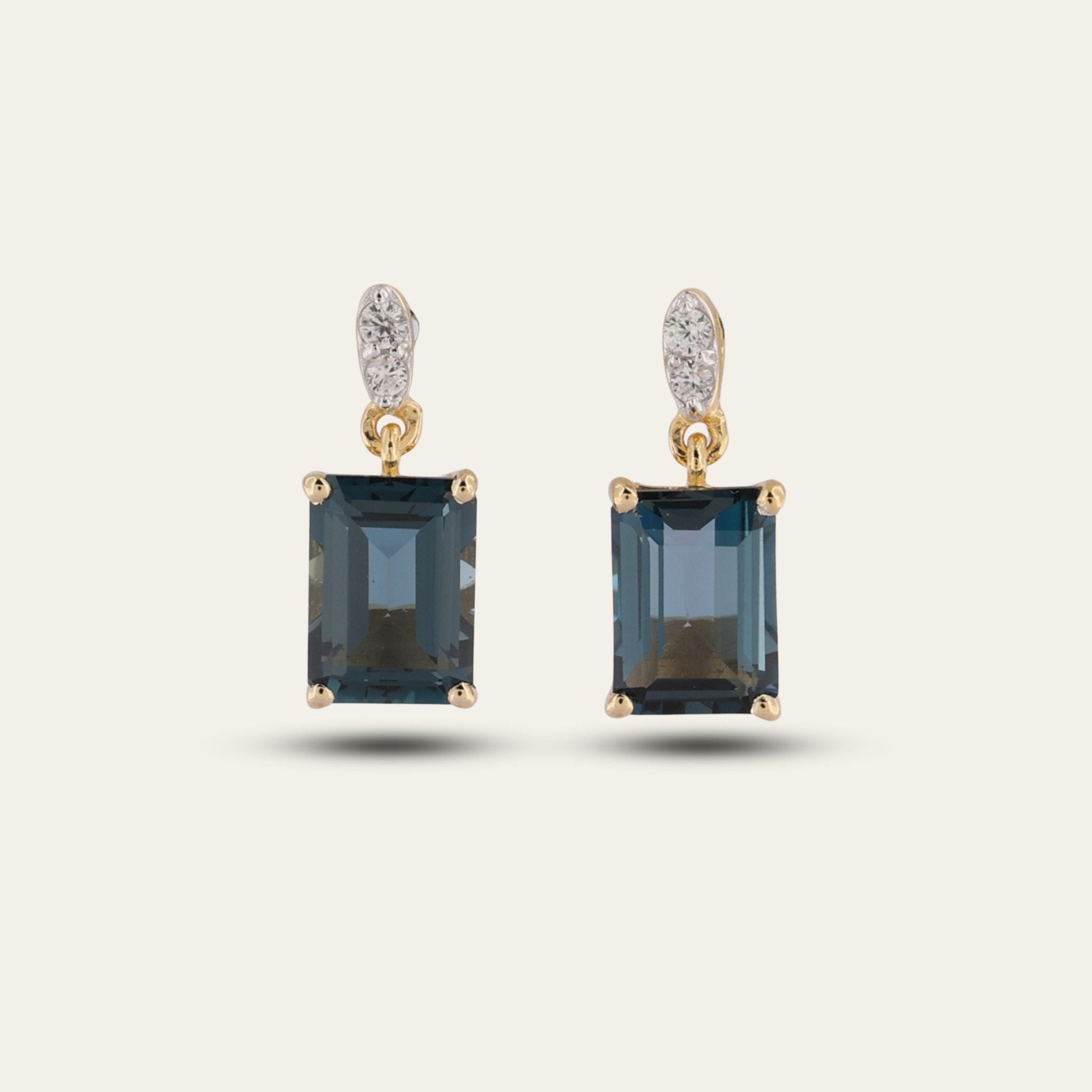 Dainty Gold Blue Topaz Earrings - Dainty London