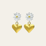 Dainty Gold Daisy Drop Earrings - Dainty London