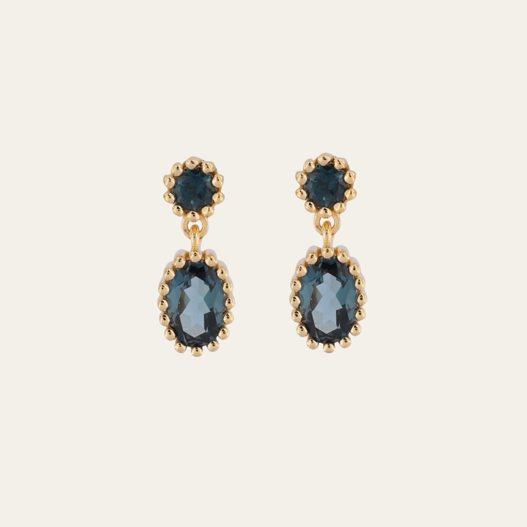 Dainty Gold London Blue Topaz Drops - Dainty London