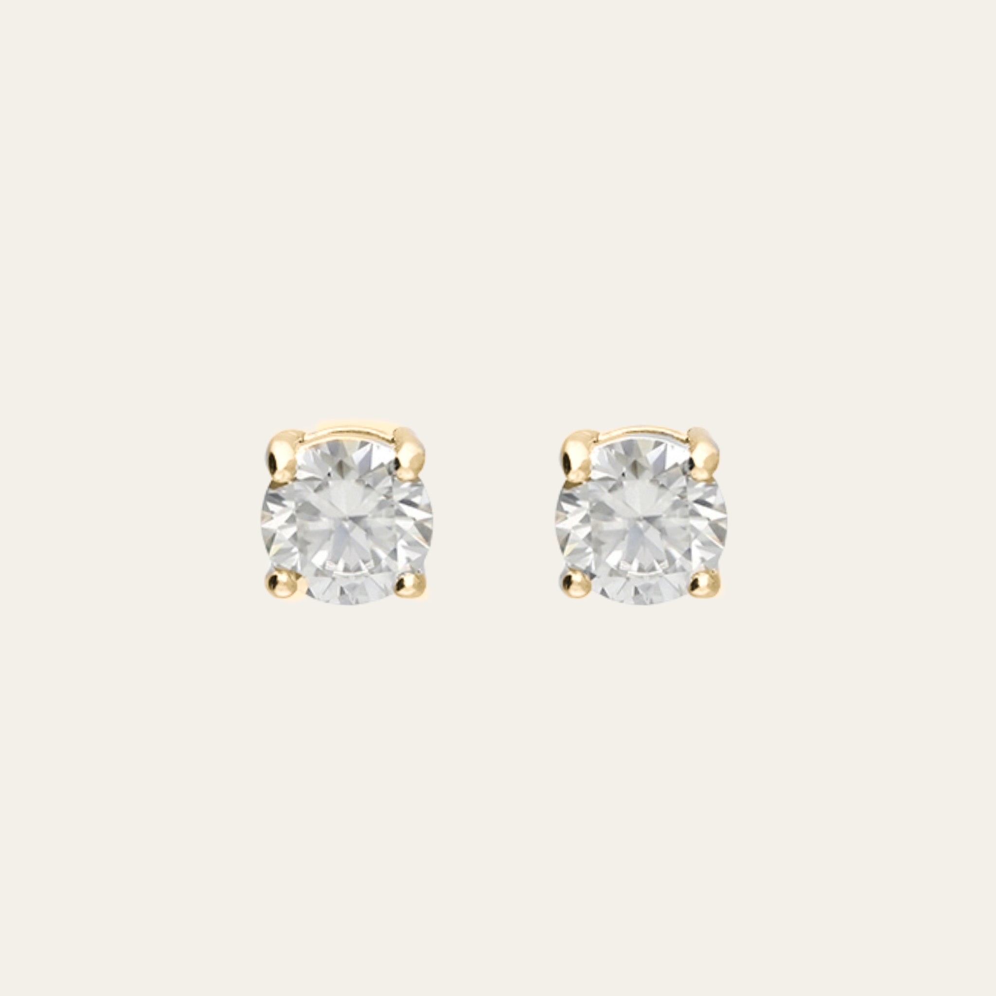 Dainty Gold Moissanite Stud Earrings - Dainty London