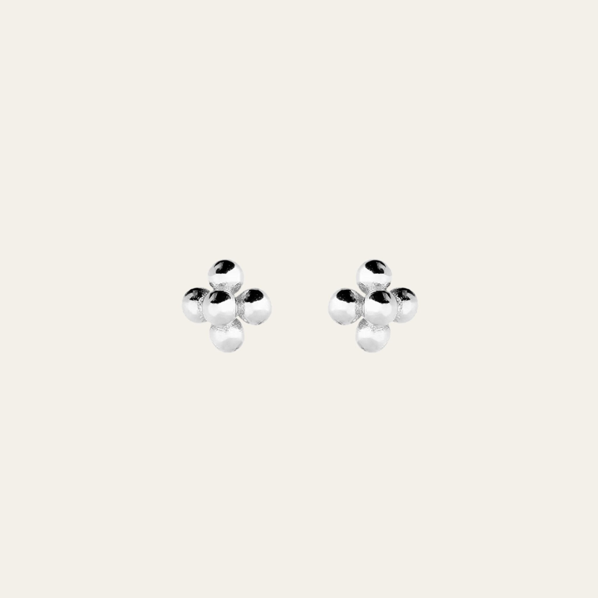 Dainty Silver Cluster Stud Earrings - Dainty London