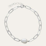 Dainty Silver Pearl Bracelet - Dainty London