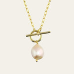 Gold Pearl Toggle Necklace - Dainty London