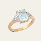 Gold Sky Blue Topaz Ring - Dainty London