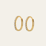 Limited Edition Diamond Gold Huggie Hoop Earrings - Dainty London