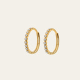 Limited Edition Diamond Gold Huggie Hoop Earrings - Dainty London