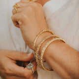 Limited Edition Faceted Dainty Gold Bangle - Dainty London