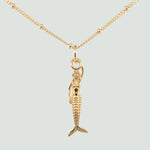 Mini Zennor Mermaid Gold Necklace - Dainty London