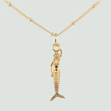 Mini Zennor Mermaid Gold Necklace - Dainty London