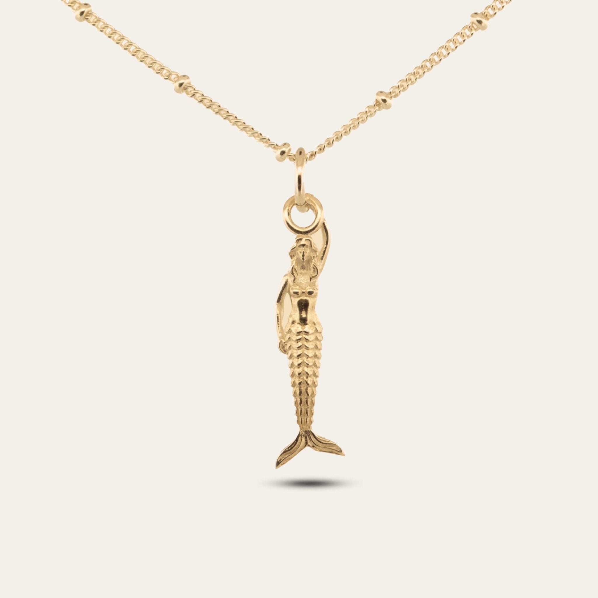 Mini Zennor Mermaid Gold Necklace - Dainty London