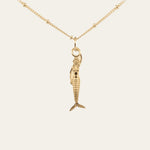 Mini Zennor Mermaid Gold Necklace - Dainty London