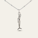 Mini Zennor Mermaid Silver Necklace - Dainty London