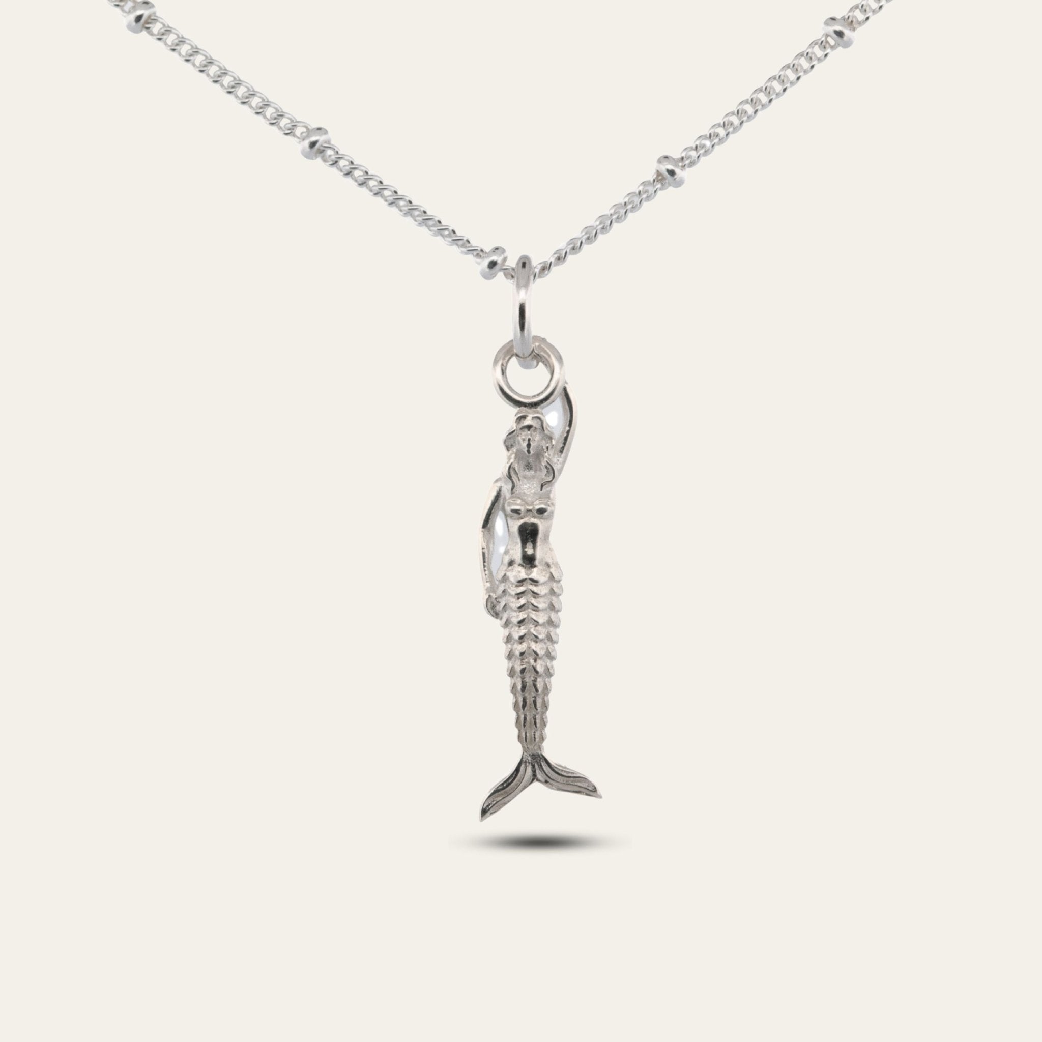 Mini Zennor Mermaid Silver Necklace - Dainty London