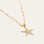 Solid Gold Starfish Necklace - Dainty London