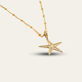 Solid Gold Starfish Necklace - Dainty London