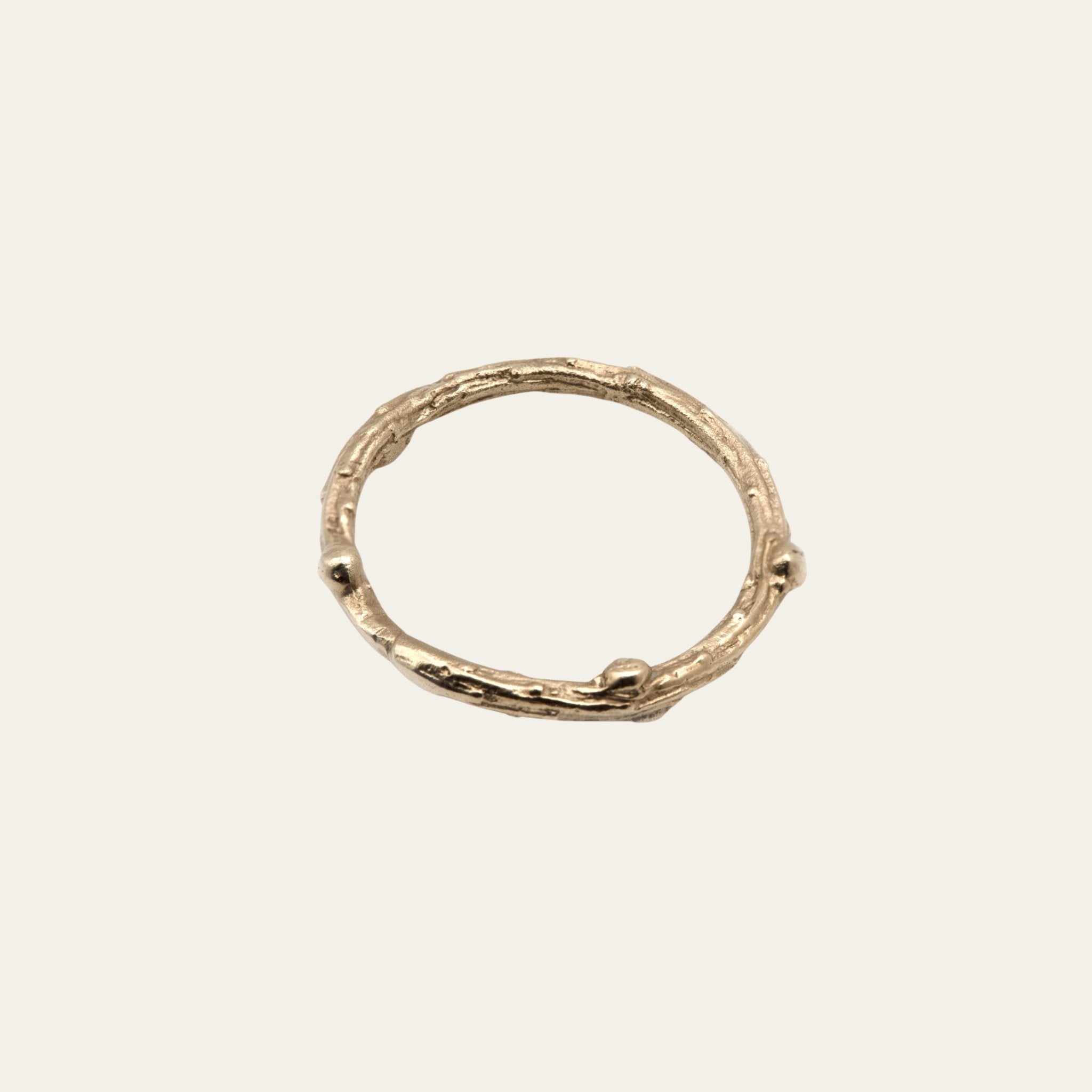 Solid Gold Walnut Twig Ring - Dainty London