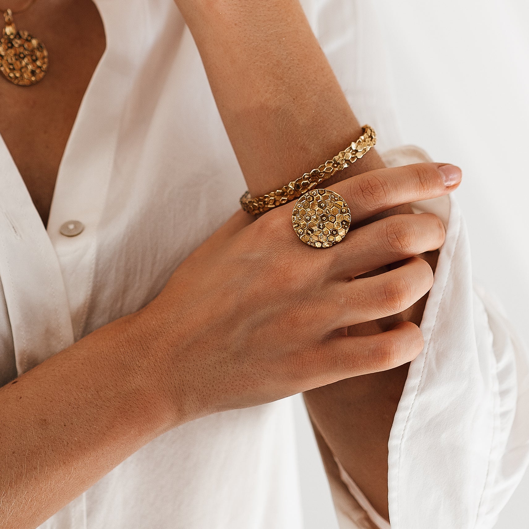 The Gold Artemis Bangle - Dainty London