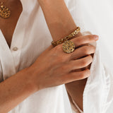 The Gold Round Hemera Ring - Dainty London