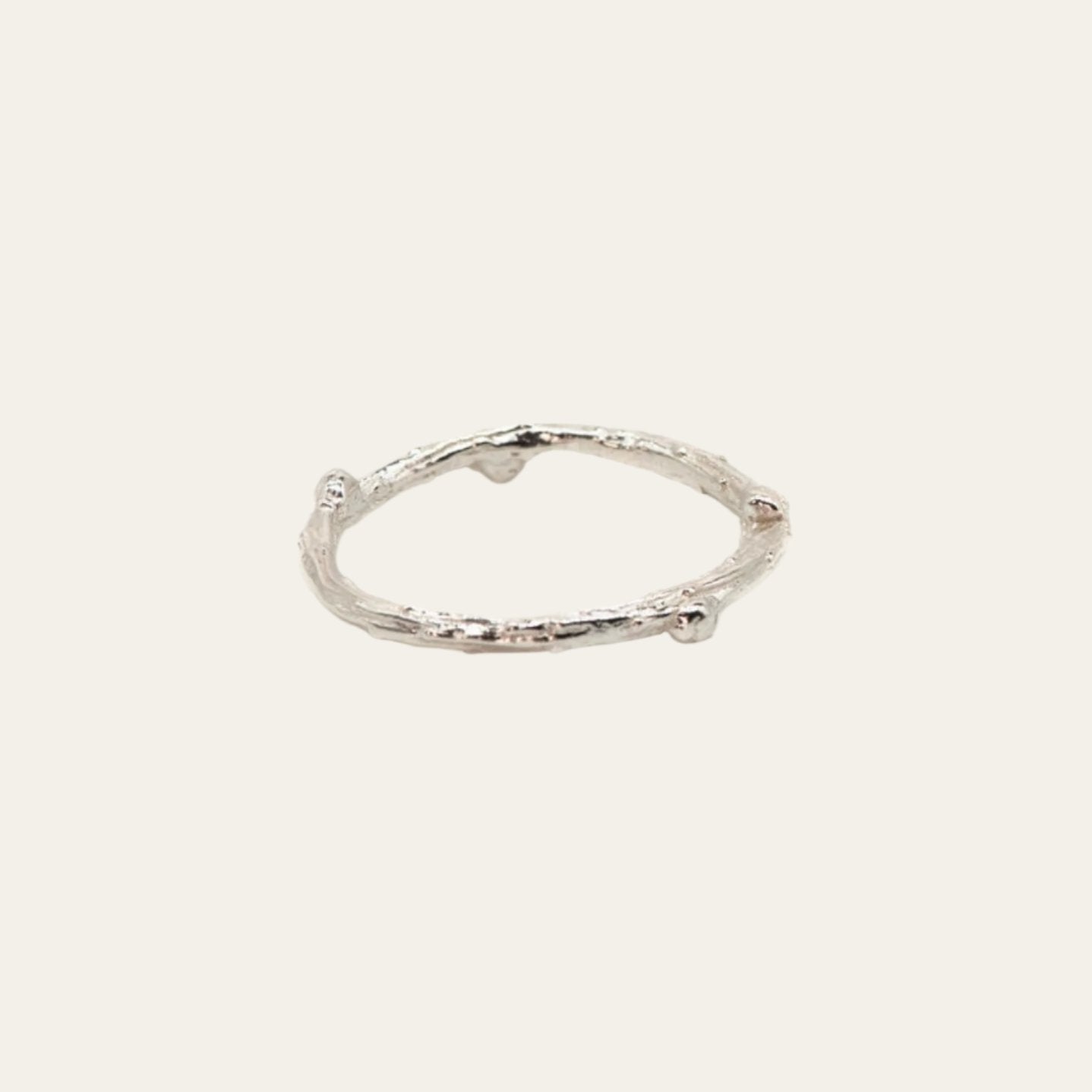 The Silver Twig Ring - Dainty London